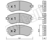 22-0304-0 Sada brzdových destiček, kotoučová brzda METELLI