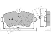 22-0310-0 Sada brzdových destiček, kotoučová brzda METELLI