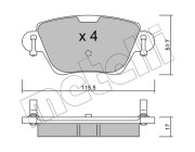 22-0319-0 Sada brzdových destiček, kotoučová brzda METELLI