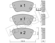 22-0321-2 Sada brzdových destiček, kotoučová brzda METELLI