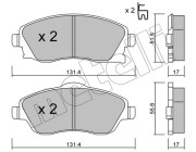 22-0340-0 Sada brzdových destiček, kotoučová brzda METELLI