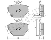 22-0341-0 Sada brzdových destiček, kotoučová brzda METELLI