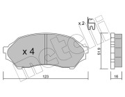 22-0387-0 Sada brzdových destiček, kotoučová brzda METELLI