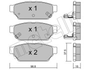 22-0396-0 Sada brzdových destiček, kotoučová brzda METELLI