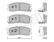 22-0398-0 Sada brzdových destiček, kotoučová brzda METELLI