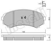 22-0399-0 Sada brzdových destiček, kotoučová brzda METELLI