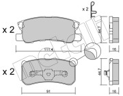 22-0400-1 Sada brzdových destiček, kotoučová brzda METELLI