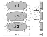 22-0414-0 Sada brzdových destiček, kotoučová brzda METELLI