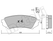 22-0453-0 Sada brzdových destiček, kotoučová brzda METELLI