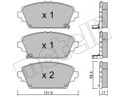 22-0464-1 Sada brzdových destiček, kotoučová brzda METELLI