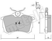 22-0465-0 Sada brzdových destiček, kotoučová brzda METELLI