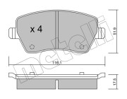 22-0485-0 Sada brzdových destiček, kotoučová brzda METELLI