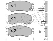 22-0488-0 Sada brzdových destiček, kotoučová brzda METELLI