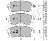 22-0500-0 Sada brzdových destiček, kotoučová brzda METELLI