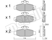 22-0520-0 Sada brzdových destiček, kotoučová brzda METELLI