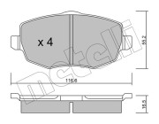 22-0528-0 Sada brzdových destiček, kotoučová brzda METELLI