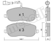 22-0530-1 Sada brzdových destiček, kotoučová brzda METELLI