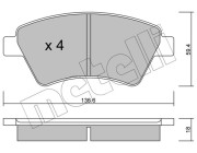 22-0544-0 Sada brzdových destiček, kotoučová brzda METELLI