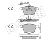 22-0550-1 Sada brzdových destiček, kotoučová brzda METELLI