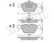 22-0557-3 Sada brzdových destiček, kotoučová brzda METELLI