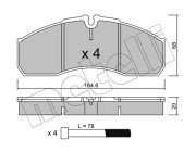 22-0578-5 Sada brzdových destiček, kotoučová brzda METELLI