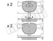 22-0598-0 Sada brzdových destiček, kotoučová brzda METELLI