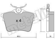 22-0602-0 Sada brzdových destiček, kotoučová brzda METELLI