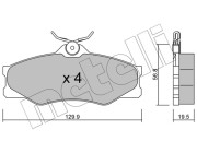 22-0636-0 Sada brzdových destiček, kotoučová brzda METELLI