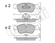 22-0640-0 Sada brzdových destiček, kotoučová brzda METELLI