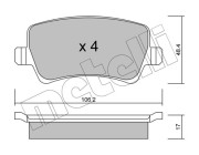 22-0676-0 Sada brzdových destiček, kotoučová brzda METELLI