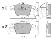 22-0688-0 Sada brzdových destiček, kotoučová brzda METELLI