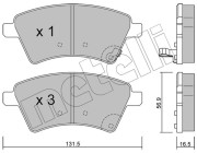 22-0702-0 Sada brzdových destiček, kotoučová brzda METELLI