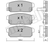 22-0733-0 Sada brzdových destiček, kotoučová brzda METELLI