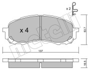 22-0762-0 Sada brzdových destiček, kotoučová brzda METELLI