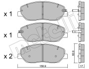 22-0787-0 Sada brzdových destiček, kotoučová brzda METELLI