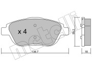 22-0852-0 Sada brzdových destiček, kotoučová brzda METELLI