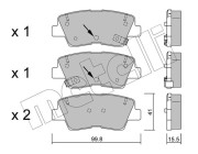 22-0886-1 Sada brzdových destiček, kotoučová brzda METELLI