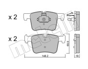 22-0961-0 Sada brzdových destiček, kotoučová brzda METELLI