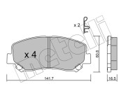 22-0969-0 Sada brzdových destiček, kotoučová brzda METELLI