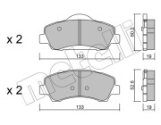 22-0982-0 Sada brzdových destiček, kotoučová brzda METELLI