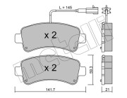 22-1033-0 Sada brzdových destiček, kotoučová brzda METELLI