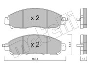 22-1081-0 Sada brzdových destiček, kotoučová brzda METELLI