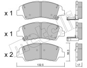 22-1091-0 Sada brzdových destiček, kotoučová brzda METELLI