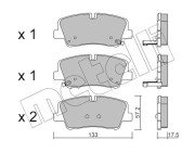 22-1095-0 Sada brzdových destiček, kotoučová brzda METELLI