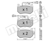 22-1102-0 Sada brzdových destiček, kotoučová brzda METELLI