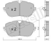 22-1105-0 Sada brzdových destiček, kotoučová brzda METELLI