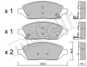 22-1113-0 Sada brzdových destiček, kotoučová brzda METELLI