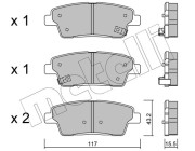 22-1140-0 Sada brzdových destiček, kotoučová brzda METELLI