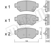 22-1159-0 Sada brzdových destiček, kotoučová brzda METELLI