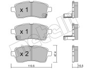 22-1162-0 Sada brzdových destiček, kotoučová brzda METELLI